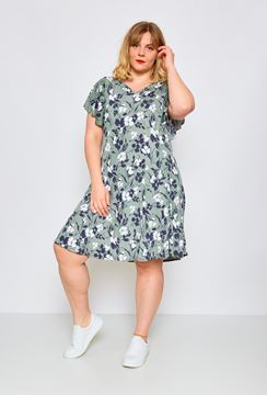 Picture of CURVY GIRL DRESS WITH RUFFLE SLEEVE